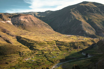 Scenic view of mountains against sky