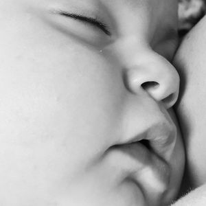 Close-up of baby sleeping