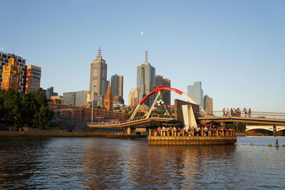 View of skyscrapers in city