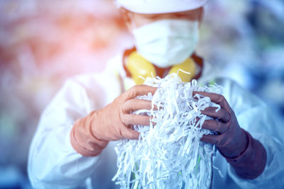 Close-up of person holding ice cream