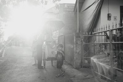 Woman walking in city