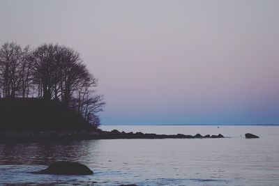 Scenic view of sea and clear sky