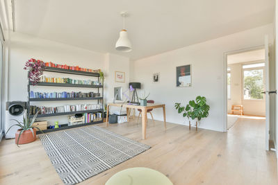 Empty chairs and table at home