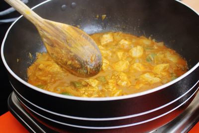 Close-up of preparing food