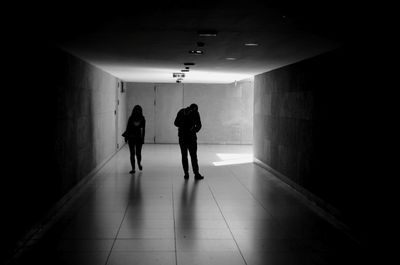 View of illuminated tunnel