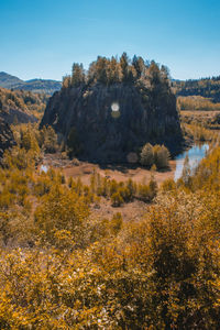 Scenic view of landscape against clear sky