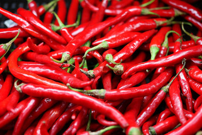 Full frame shot of red chili peppers