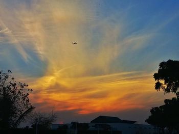 Silhouette of trees against sky during sunset