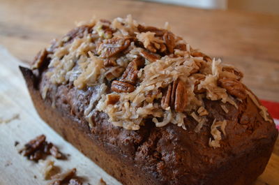 Close-up of cake on table