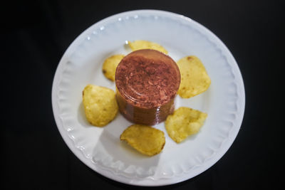 Close-up of food served in plate