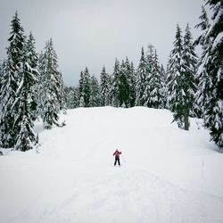 Man skiing in snow