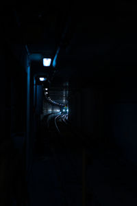 Illuminated train tunnel