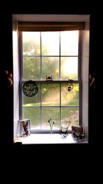 View of building through window