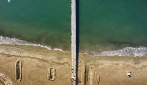 Aerial view of bridge at beach