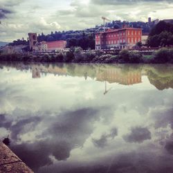 Reflection of buildings in river