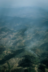 High angle view of mountain range