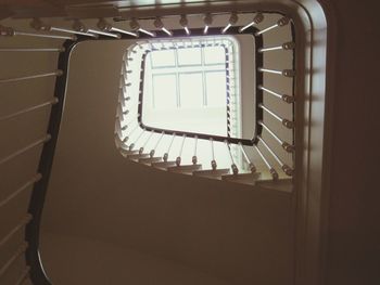 Low angle view of stairs and hand rails