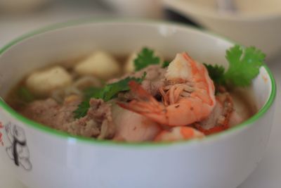 Close-up of seafood in bowl