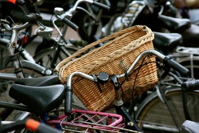 Basket on bicycle