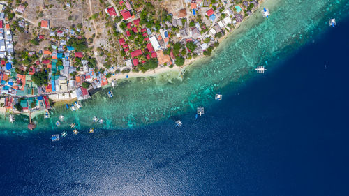 High angle view of people at swimming pool