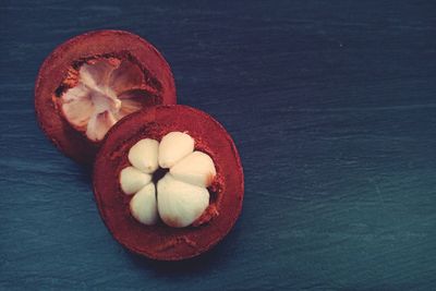 High angle view of fruits on table