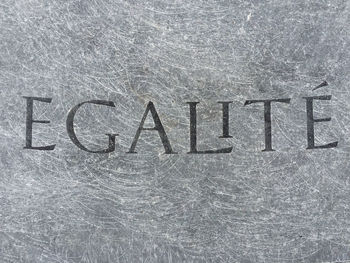Close-up of text on wall