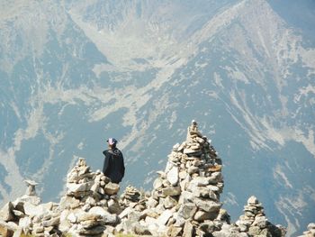 Scenic view of rocky mountains