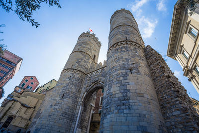 Low angle view of buildings against sky