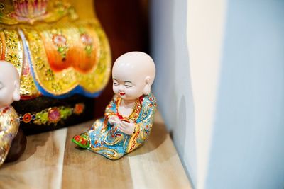 Close-up of buddha statues at setec