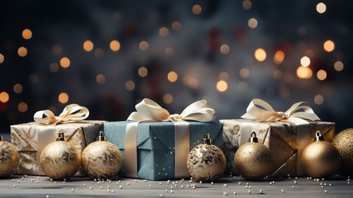 Close-up of christmas decorations on table