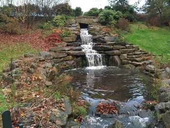 Scenic view of waterfall