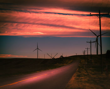 Road against sky during sunset