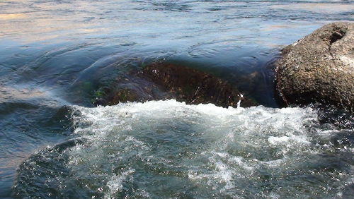 High angle view of sea waves