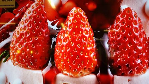 Close-up of orange strawberries