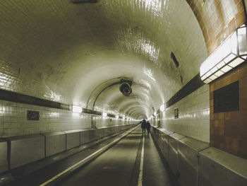 Illuminated subway tunnel