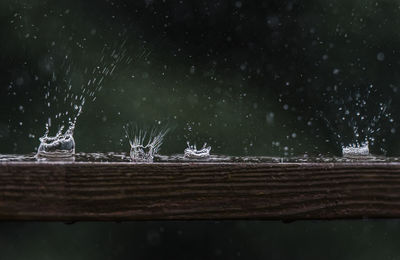 Close-up of water falling from fountain