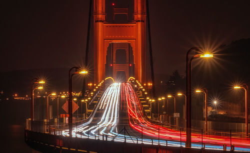 Light trails on the golden gate bridge