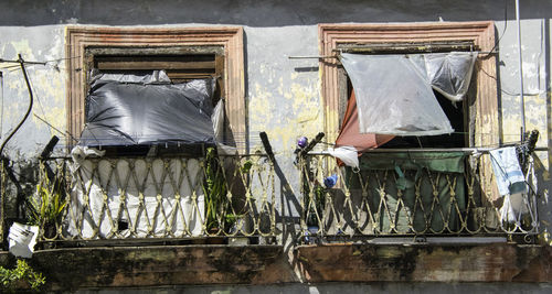 Clothes drying on clothesline