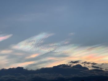 Low angle view of dramatic sky during sunset