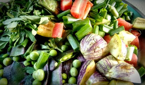 High angle view of fruits