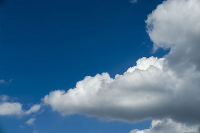 Low angle view of clouds in blue sky