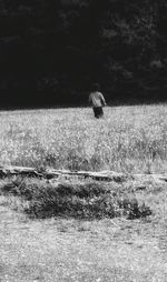 Nautical vessel on field against sky