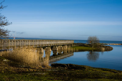 Bridge over river against sky