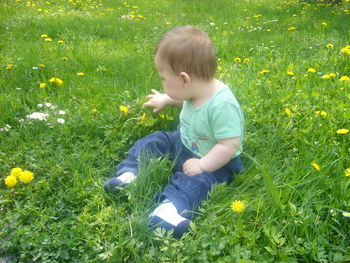 Boy in grass