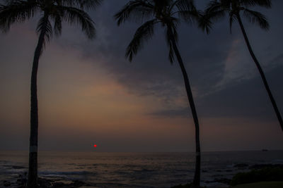 Scenic view of sea against sky at sunset