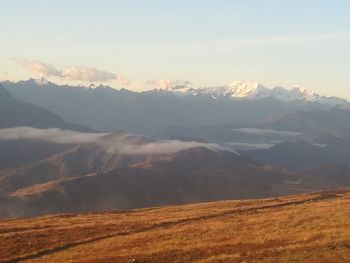 Scenic view of mountains against sky