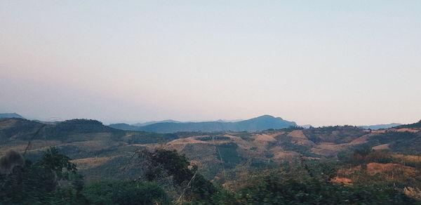 Scenic view of mountains against clear sky