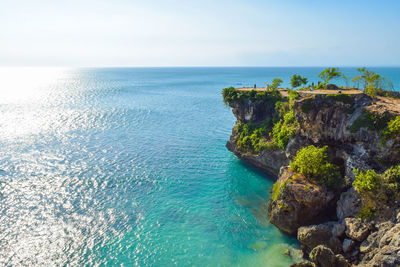 Scenic view of sea against sky, balangan beach, bali