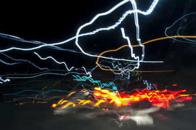 Light trails at night