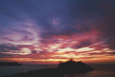 View of calm sea at sunset